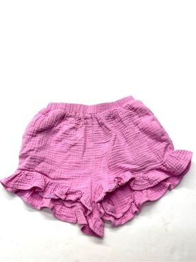 CeCe Girls Pink Textured Ruffle Shorts Gauze Elastic Waist